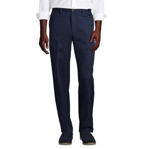 NWOT Lands' End Men's Size 42  Black Chino Pants Traditional Fit Cotton Blend